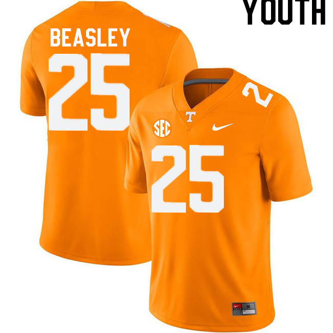 Youth #25 Kaleb Beasley Tennessee Volunteers College Football Jerseys Stitched-Orange